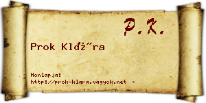 Prok Klára névjegykártya