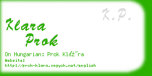 klara prok business card